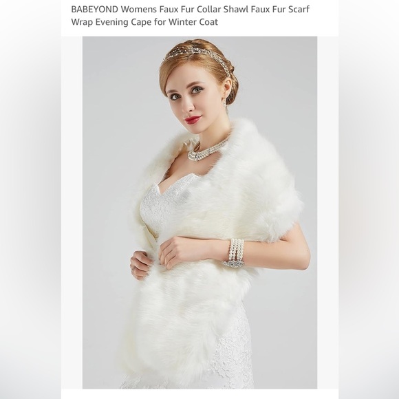 Faux fur collar wrap/shawl - Picture 2 of 4